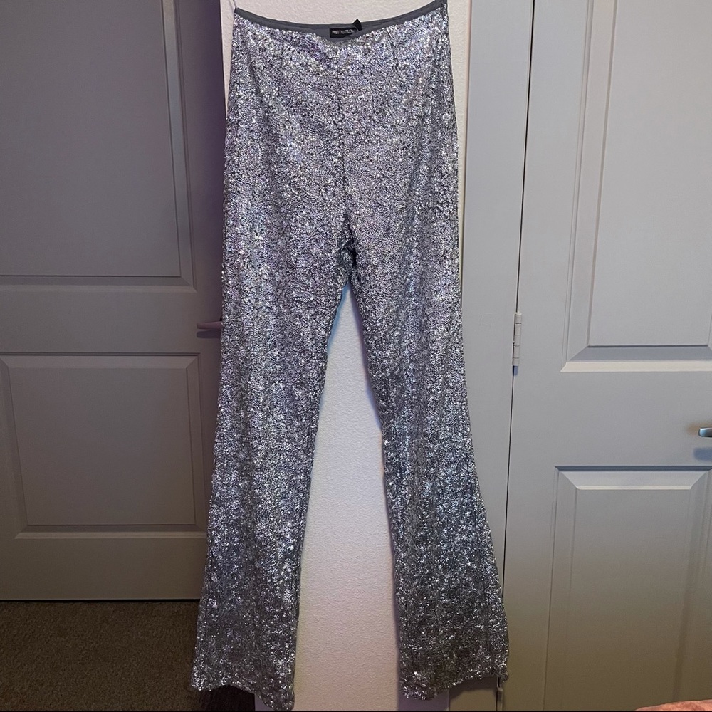 Pretty Little Thing sequin high rise pants